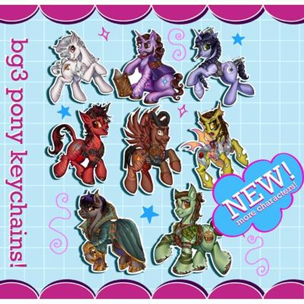 BG3 3.5'' Acrylic Pony Keychains!
