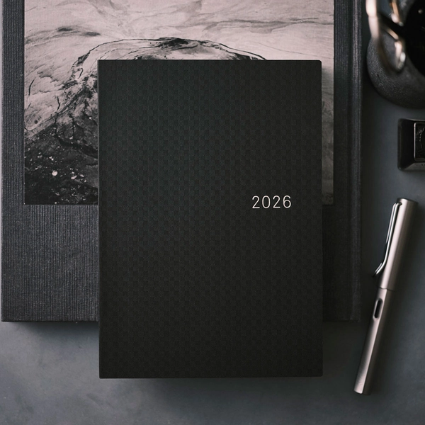 Paper Series: Black Gingham HON / A5 Size / Daily / ENG or JPN edition / Jan start / Mon start - Techo Lineup - Hobonichi Techo 2026