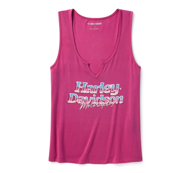 Women's Bling Chromatic Notch Neck Tank