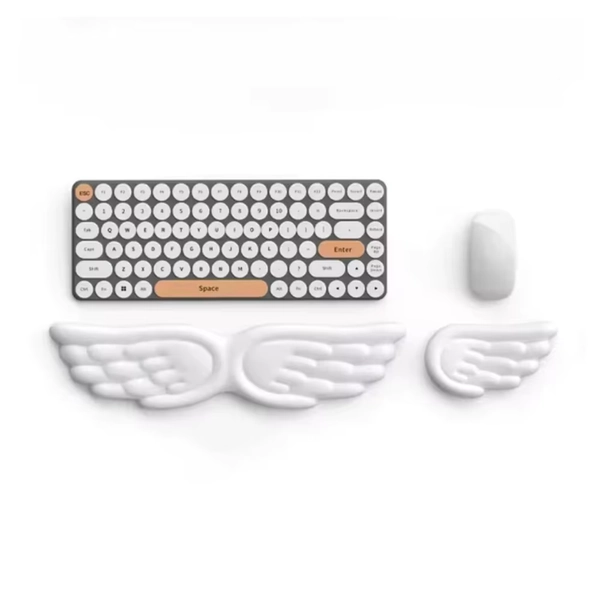 Conjunto de Descanso de Pulso para Teclado e Mouse em Forma de Asas de Anjo, Espuma de Memória Ergonômica, Protetor de Pulso Antiderrapante para Laptop, PC e Escritório, Facilita a Digitação - AliExpress 
