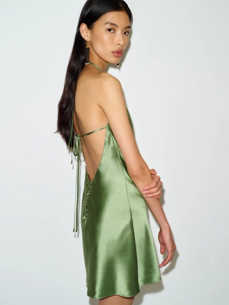 Jennis Silk Dress - Jade XS