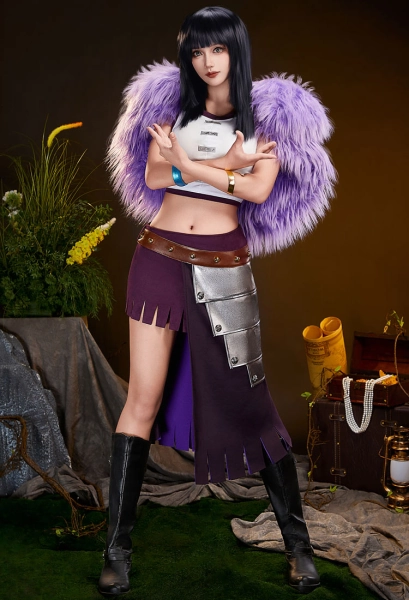 OP Nico Robin Elbaf Arc Cosplay Costume Vest with Mini Skirt and Cape