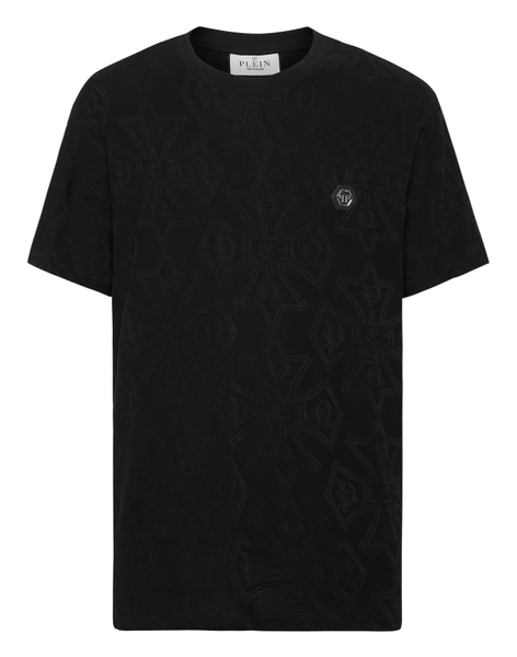 Round Neck Jacquard T-Shirt Crest
