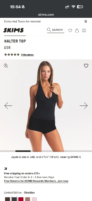 Skims halter neck top 