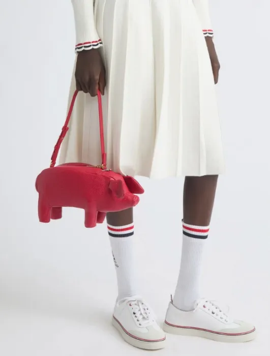 Baby Pig Pebbled Leather Shoulder Bag