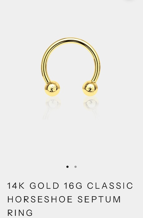 14K gold septum rîng