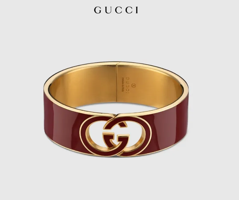 Gucci Interlocking enamel cuff bracelet