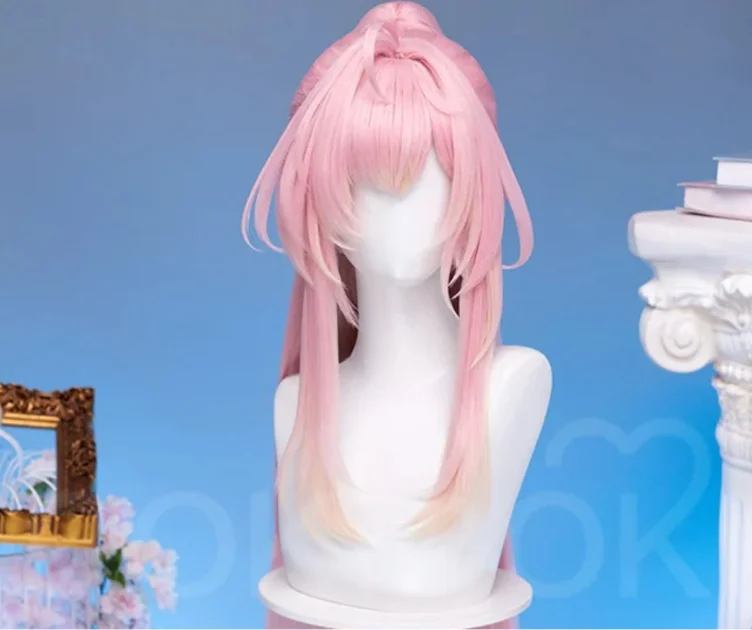 【Ready For Ship】DokiDoki Game Wuthering Waves Cosplay Aemeath Wig / Headpiece Long Straight Pink Ponytail Gradient Dyeing Hair | Headpiece Only-Order Processing Time Refer to Description Page
