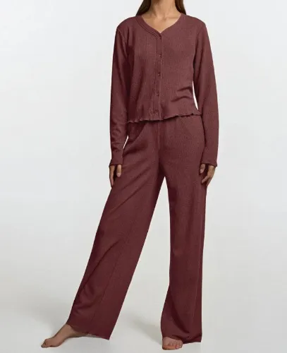 rib-knit two-piece pajama 🧸😪💤