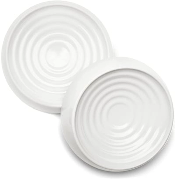 CatGuru Cat Bowls, Whisker Stress Free Food Bowl, Reliefs Fatigue, Wide Non Slip Shallow Dish, Feeding & Watering Supplies (Set of 2, Marshmallow)