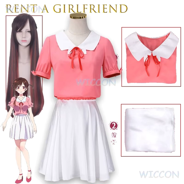 Mieten Sie eine Freundin Chizuru Mizuhara Cosplay Kostüm Anime Outfit Vermietung Komplettset Perücke High Cos Kleid Convention Party Halloween - AliExpress
