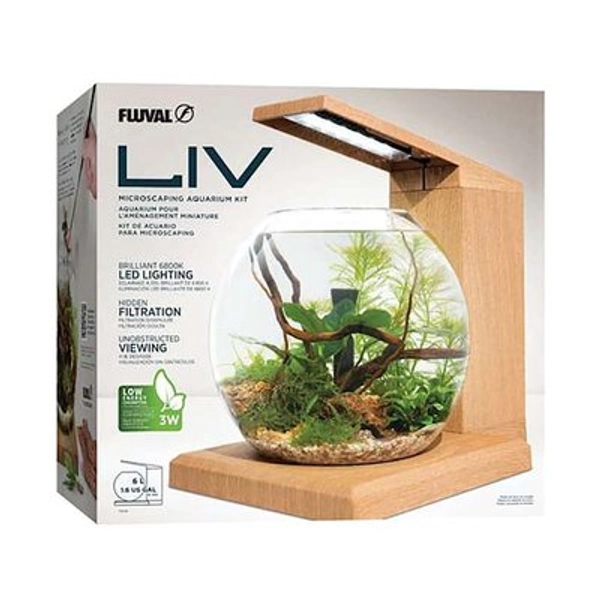 Fluval LIV Microscaping Kit, Teak, 1.6 Gallons, Natural Wood
