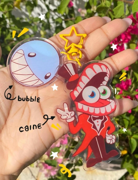 PREORDER!! CAINE and BUBBLE double-sided keychain from The Amazing Digital Circus