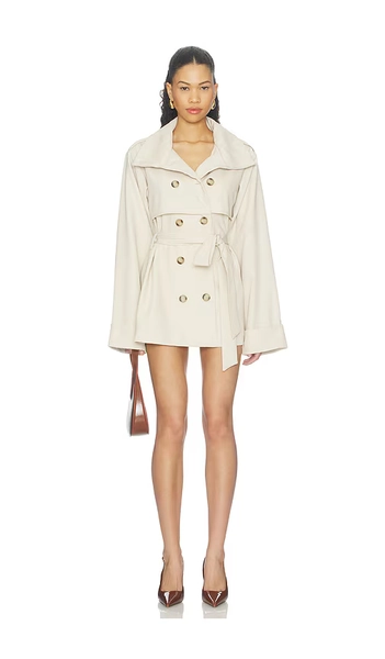 Myka Funnel Neck Trench Dress