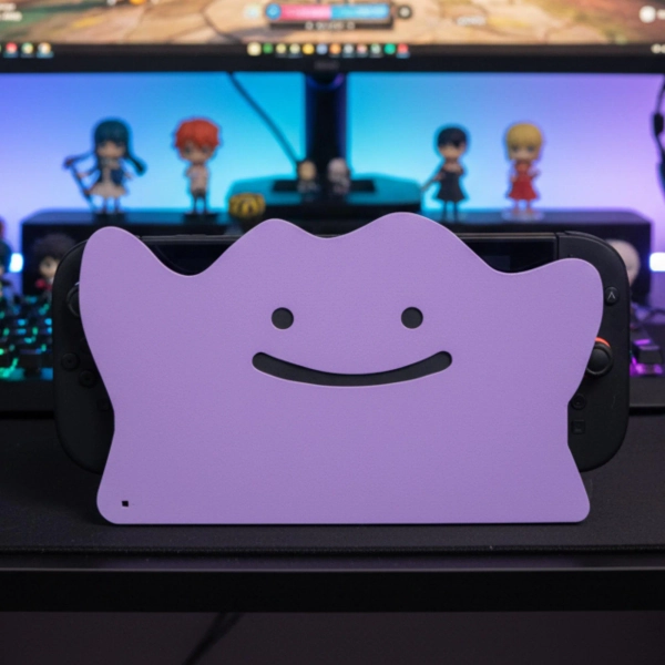 Ditto Switch 2 Dock Cover - 3D Gedruckte Gesichtsplatte mit LED Loch - Pokopia Style