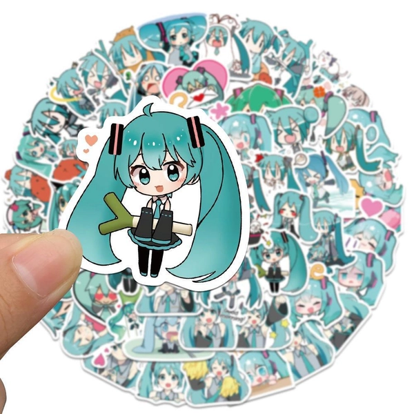 65PCS Miku Stickers Waterproof Cute Miku Decal PVC Stickers