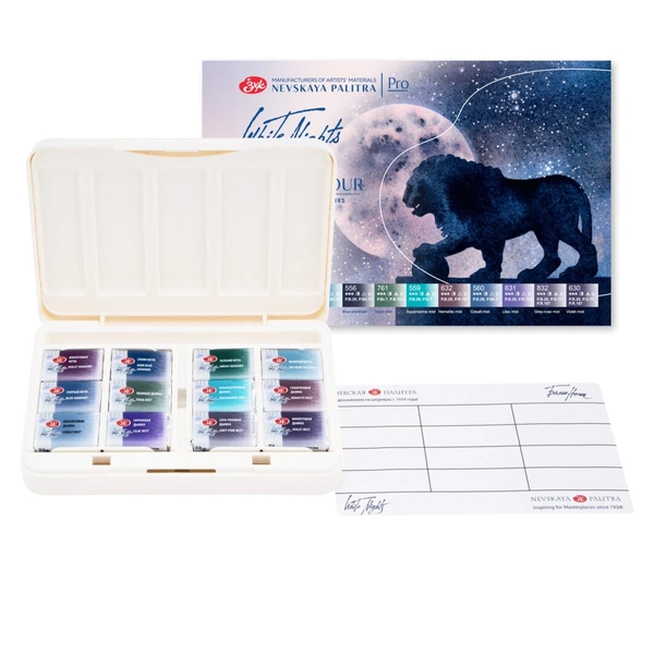 NEVSKAYA PALITRA set acuarelas White Nights 12 pans 1/1 – granuladas