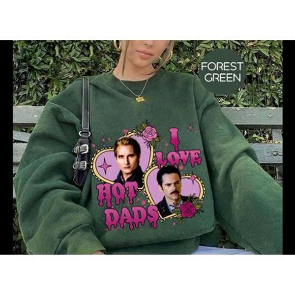 I Love Hot Dads Charlie Swan & Carlisle Cullen Twilight Movie, Funny Twilight Movie Fans T-Shirt, I Love Hot Dads Shirt, Movie Night Outfit,