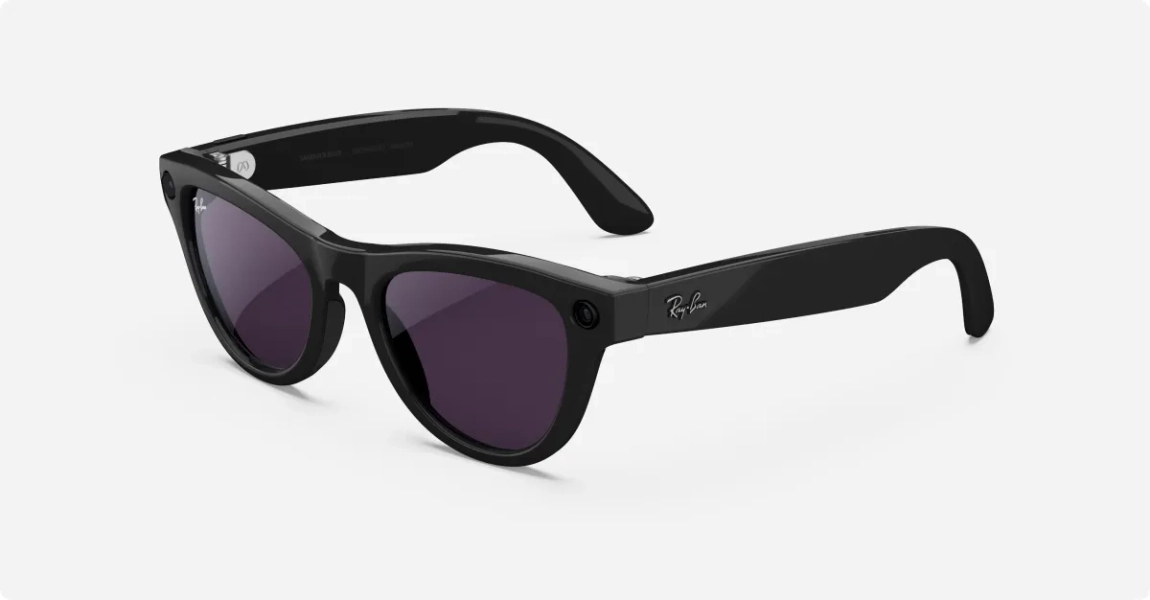 Ray-Ban Meta Skyler (Gen 1) Shiny Black Glasses with Amethyst Transition Lenses