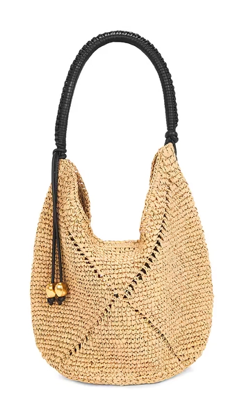 Madewell Lg Straw Pouchette Bag: Seasonal in Neutral.