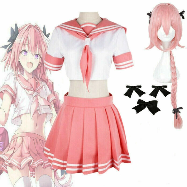 UK Cosplay Anime Fate FGO Apocrypha Astolfo Costume Sexy Unifrom Outfit Suit Set