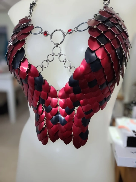 Scalemail Corset Armor: Red & Black Dragon Scale, Fairy Cosplay - Etsy UK