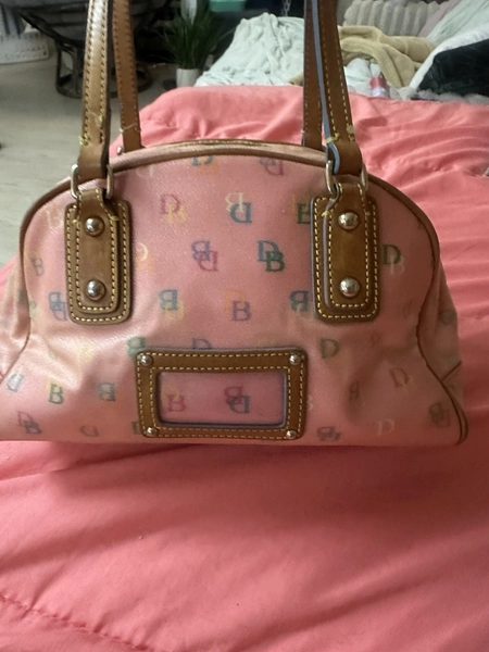Vintage Leather Dooney And Bourke Monogram Handbag Pink Y2K