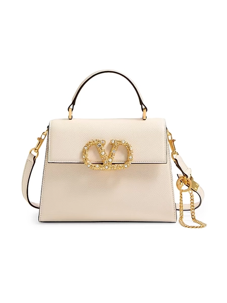 VSling Small Top Handle Bag in Grainy Calfskin