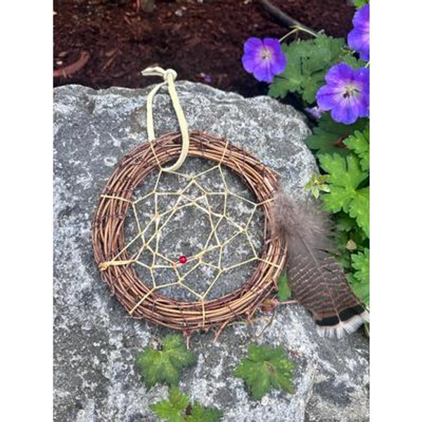 "NATIVE MADE Dreamcatcher with certificate of authenticity large 6\""