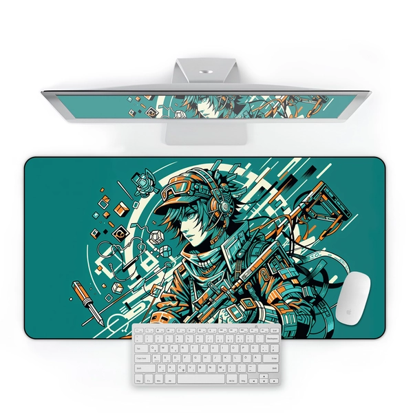 Green Sniper Gaming Desk Mat, Large Mouse Pad for Gamers - 23.6" × 13.8"