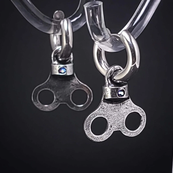 Wind-up Key Huggie Hoops | Martha Rotten
