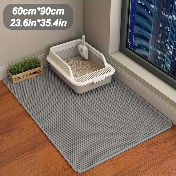 TEMU Extra-large Double Layer Honeycomb Design Cat Litter Trapping Mat Effective Litter Trapping, Non-slip Washable Cat For Pet Toilet Kennel Litter