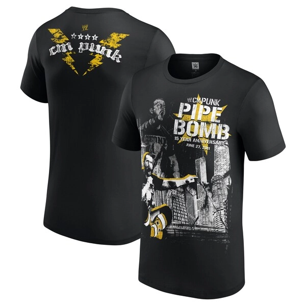 CM Punk Pipe Bomb Speech 15 Year Anniversary T-Shirt - Black - Mens