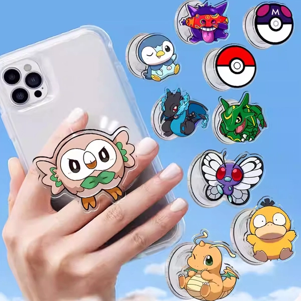 Cute Anime Phone Holder Grip Magsafe Compatible Phone Grip - Psyduck / Adhesive