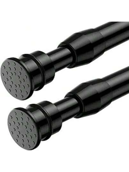 FEPK 1pc No-Drill Extendable Curtain Rod, Thickened Heavy Duty Spring Rod, Adjustable Length, Suitable For Bathroom, Kitchen, Wardrobe, Curtain, Laundry Rack, Minimalist Bathroom Accessory Bathroom Accessories Bathroom Tools