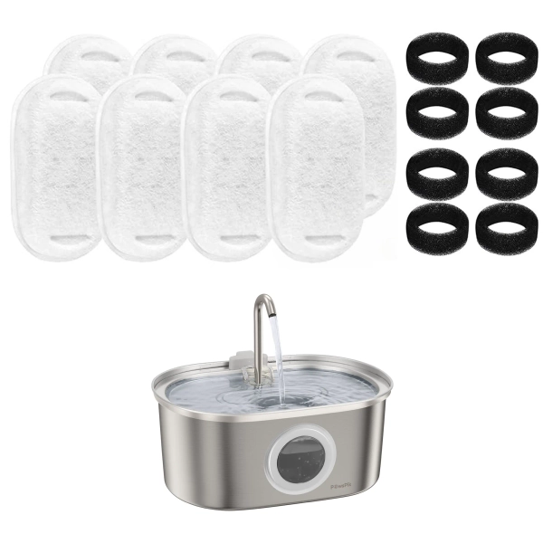PawsPik SS-01 Cat Fountain Replacement Filters, Count of 8