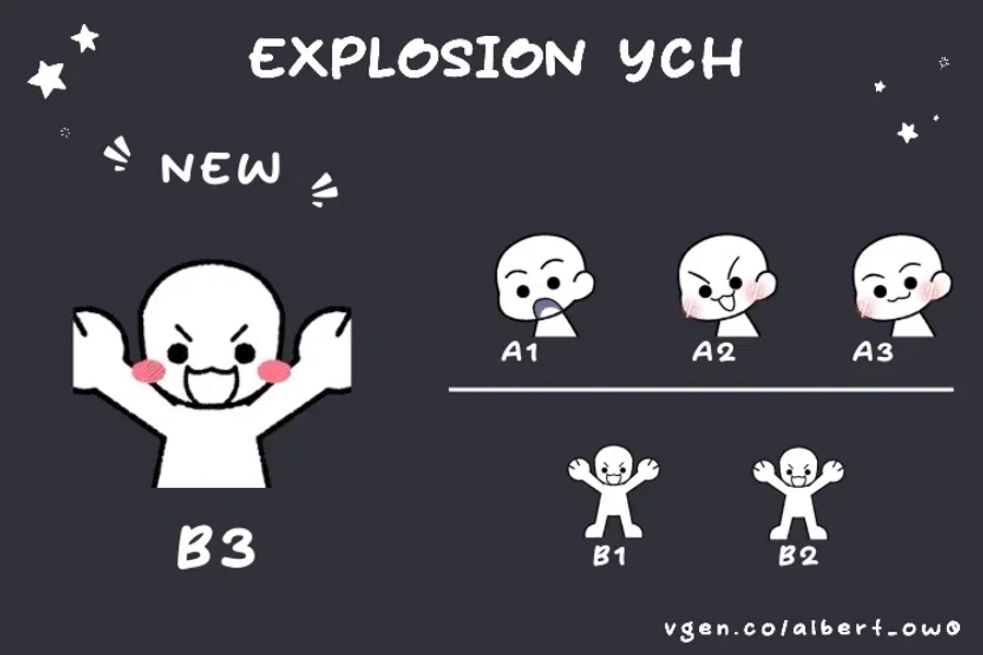 "NEW B3 " Explosion YCH by Albert (@albert_ow0)