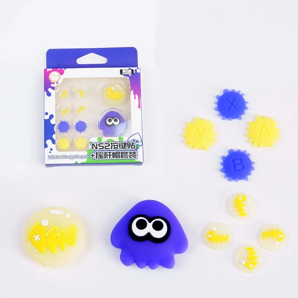 Splatoon Switch 2 Analog Stick Covers NS2 Splatoon Button Caps - 1