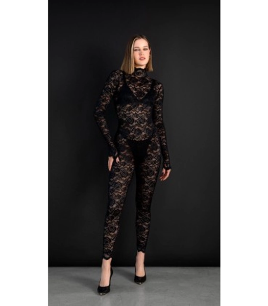 BLACK LACE CATSUIT + LINGERIE SET