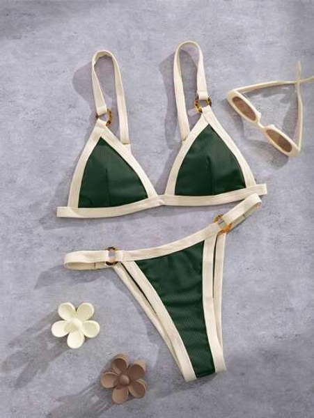 Women's Summer Beach Trim New European And American Style Bikini Set
