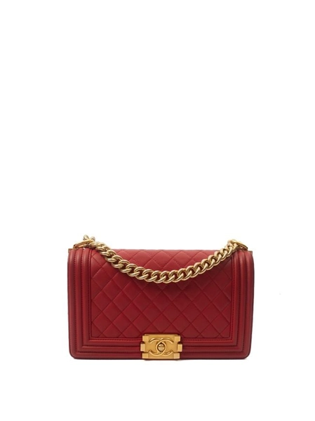 Boy - Medium in Red, Lambskin Leather