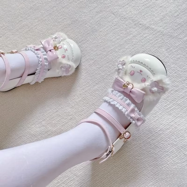 Sapatos Lolita Mary Jane Femininos, Salto Médio, Bico Redondo, Com Laço, Estilo Doce e Fofo, Adequados para Estudantes, Uso Diário e Festas. - AliExpress 