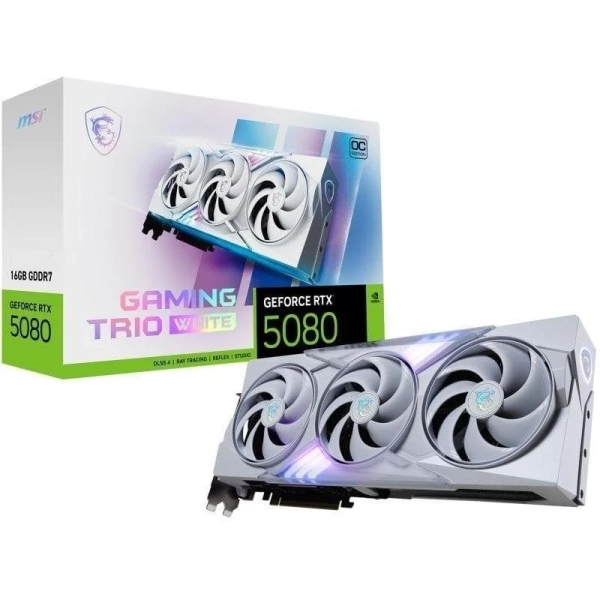 MSI GeForce RTX 5080 GAMING TRIO OC WHITE 16GB GDDR7 Reflex 2 RTX AI DLSS4