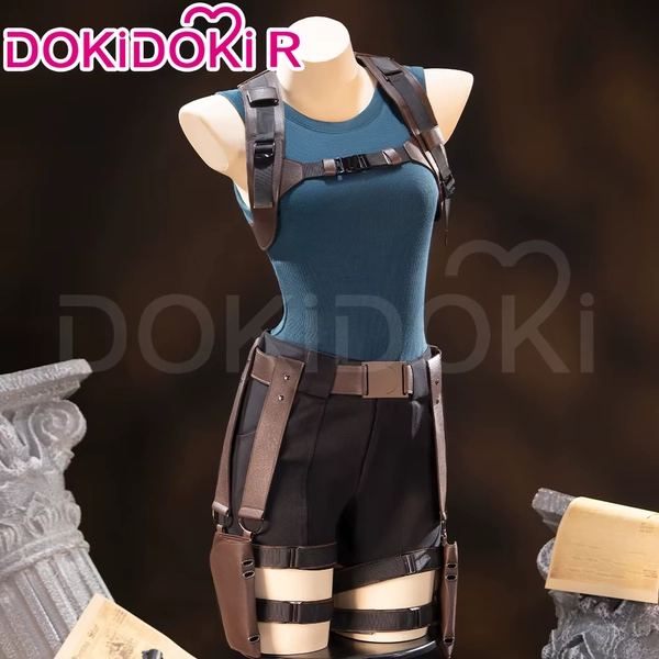 Laraa Croftt Cosplay-Kostüm Game【XS-3XL】DokiDoki-R Damen Sexy blaues enges Oberteil braune Shorts Laraa Croftt Cosplay-Kostüm Übergröße - AliExpress 200000532