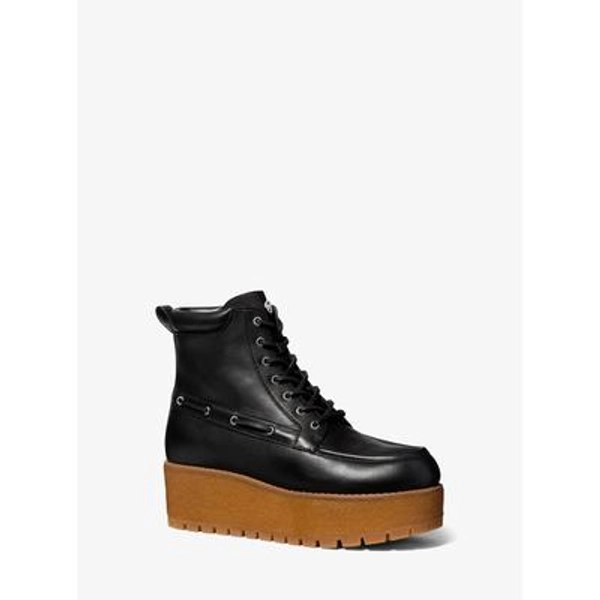 Michael Kors Kenny Leather Platform Boot in Black - size 10 by MICHAEL Michael Kors