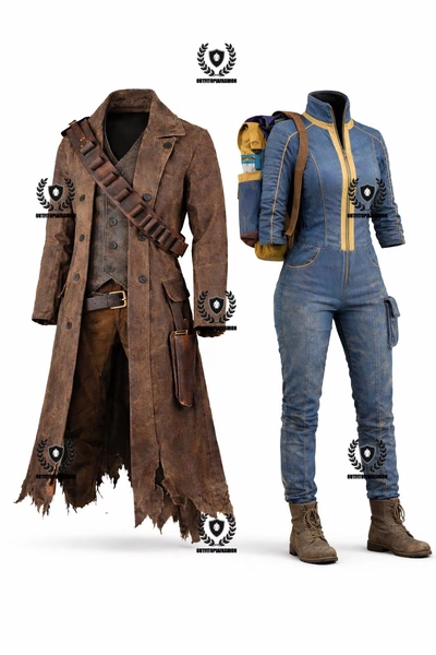 Handmade Fallout Vault Jumpsuit Outfit – Blue & Yellow Cosplay Suit