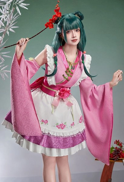 Kusuriya no Hitorigoto Neko-Neko Derivative Costume Sleeveless Top and Skirt with Apron and Sleeves