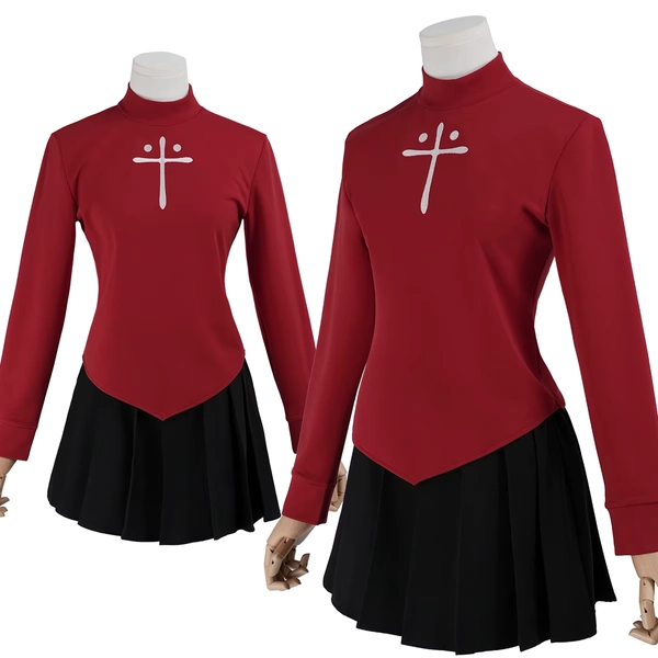 HOLOUN Fate Stay Night Game Rin Tohsaka Cosplay Kostüm Convention Halloween Comic Outfit Rock T-Shirt Strümpfe - AliExpress