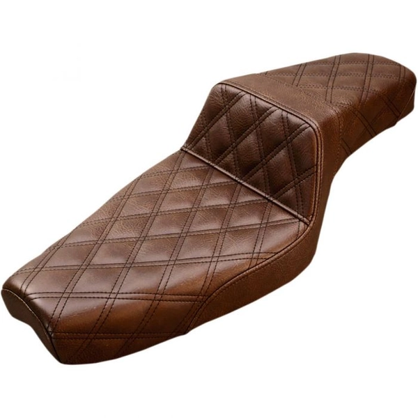 Saddlemen Step-Up Seat Brown - Full Lattice Stitch - 807-03-175BR