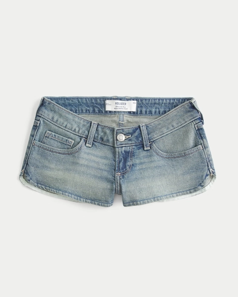 Ultra Low-Rise Micro Jean Shortie Shorts